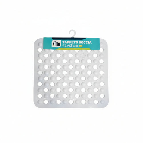 Tappeto Doccia Quadro In Pvc Bianco- - Cm.43X43 - 2 Pezzi Xtra