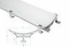 Profilo Raccordo Igienico Rigido Con Laterali Morbidi Magnum Bianco- - Mm. A=65 B=31,6 C=10,5 E=9,6 H=26 - Barre Mt.2 - 10 Pezzi