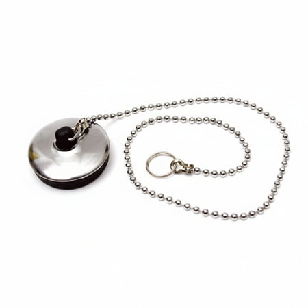 Tappo Con Catena A Perline E Anello- - Ø Mm.52 Per Lavello - 25 Busta