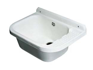 Pilozzo A Parete In Resina Bianco Con Sifone Cm.50X35X24 Mongardi