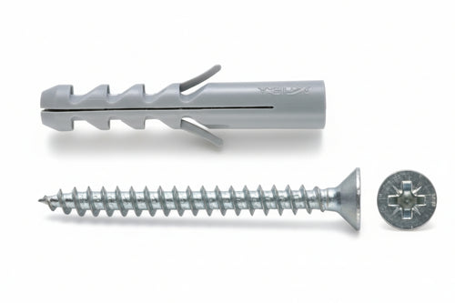 Tassello In Nylon Con Vite S-V- - Ø Mm.5X25 Vite Mm.4X30 - 100 Pezzi Fischer