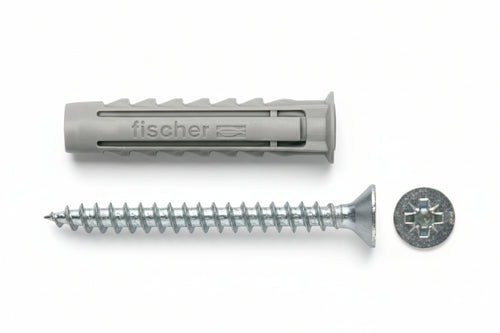 Tassello In Nylon Con Vite Sx-S- - Ø Mm.5X30 Vite Mm.4X30 - 100 Pezzi Fischer