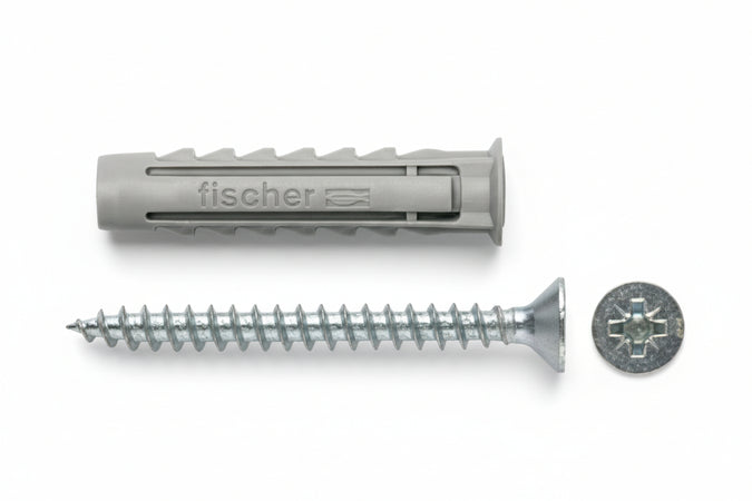 Tassello In Nylon Con Vite Sx-S- - Ø Mm.5X30 Vite Mm.4X30 - 100 Pezzi Fischer