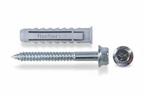 Tassello In Nylon Con Vite Mordente Sx-Bm- - Sx8 Bm Ø Mm.8X40 Vite Mm.6X50 - 100 Pezzi Fischer