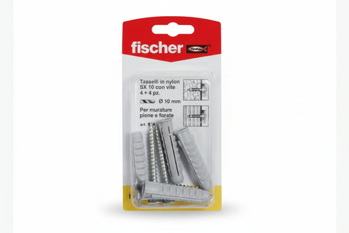 Tasselli In Nylon Con Vite Sx-Sk- - Ø Mm.6X30 Vite Mm.4,5X40 - 20 Blister Fischer