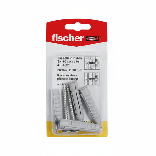 Tasselli In Nylon Con Vite Sx-Sk- - Ø Mm.8X40 Vite Mm.5X50 - 20 Blister Fischer