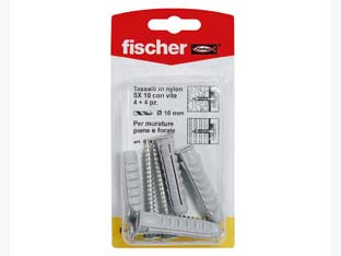 Tasselli In Nylon Con Vite Sx-Sk- - Ø Mm.10X50 Vite Mm.6X60 - 20 Blister Fischer
