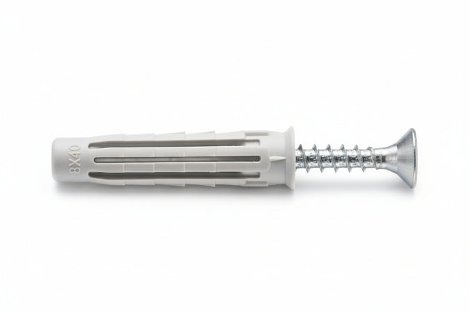 Tassello In Nylon Con Vite Tsp Pz Pa 6 T6/Va- - Ø Mm.8X40, In Conf. Self Service Pz.10 - 10 Busta Elematic