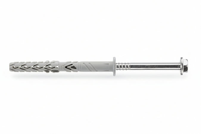 Tassello In Nylon Prolungato Con Vite Testa Esagonale T66/V- - Ø Mm.10X120 - 50 Pezzi Elematic