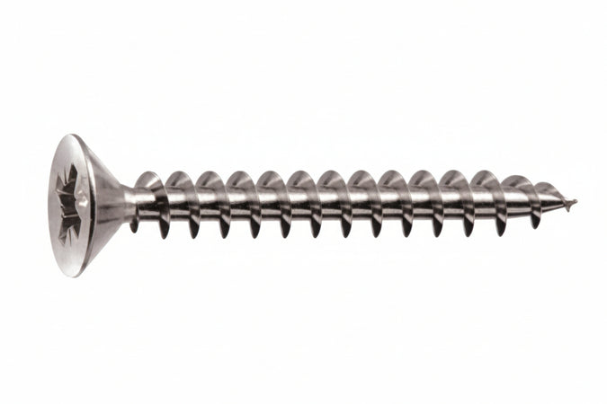 Viti Panel-Vit Testa Svasata Piana Acciaio Chromiting- - Ø Mm.6X80 Filetto Mm.70 - 200 Pezzi Mustad