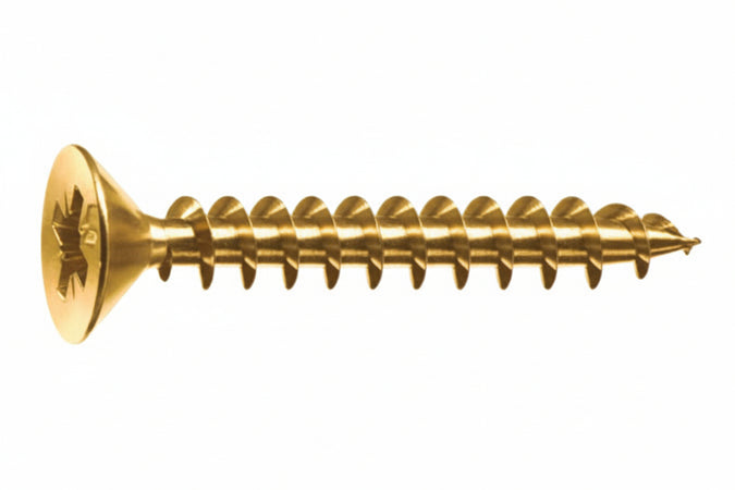 Viti Panel-Vit Testa Svasata Piana Acciaio Ottonato- - Ø Mm.2,5X16 - 500 Pezzi Mustad