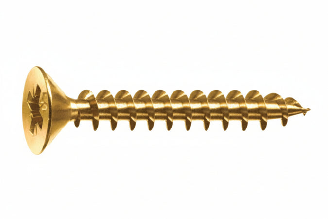 Viti Panel-Vit Testa Svasata Piana Acciaio Ottonato- - Ø Mm.3X30 - 500 Pezzi Mustad
