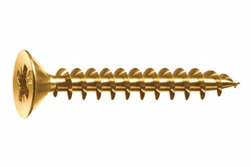 Viti Panel-Vit Testa Svasata Piana Acciaio Ottonato- - Ø Mm.3X40 - 500 Pezzi Mustad