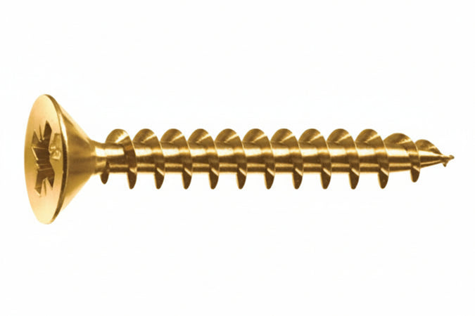Viti Panel-Vit Testa Svasata Piana Acciaio Ottonato- - Ø Mm.3X40 - 500 Pezzi Mustad