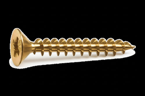Viti Panel-Vit Testa Svasata Piana Acciaio Ottonato- - Ø Mm.3,5X16 - 500 Pezzi Mustad