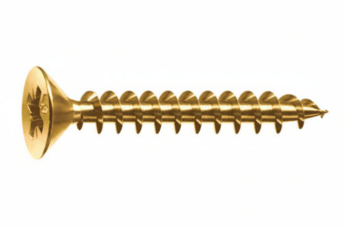 Viti Panel-Vit Testa Svasata Piana Acciaio Ottonato- - Ø Mm.3,5X20 - 500 Pezzi Mustad