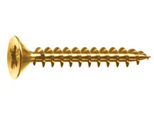 Viti Panel-Vit Testa Svasata Piana Acciaio Ottonato- - Ø Mm.3,5X25 - 500 Pezzi Mustad