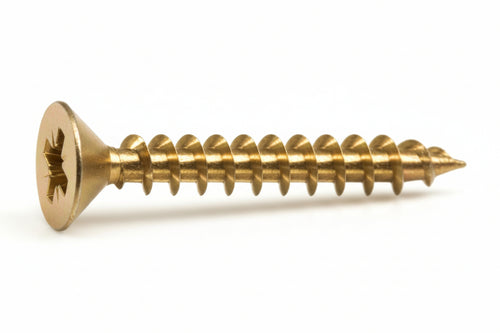 Viti Panel-Vit Testa Svasata Piana Acciaio Ottonato- - Ø Mm.3,5X25 - 500 Pezzi Mustad