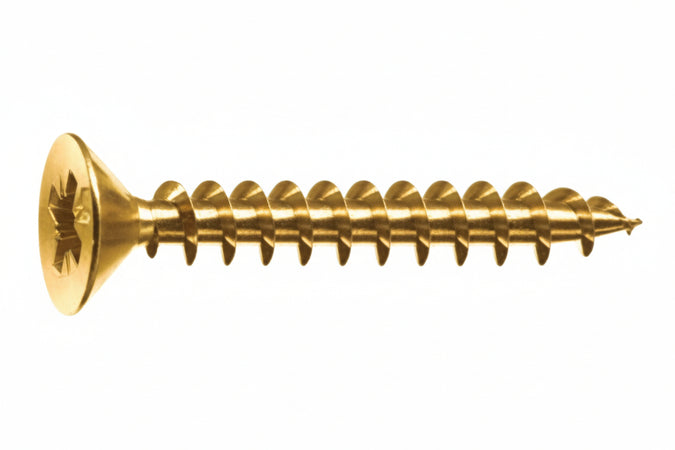 Viti Panel-Vit Testa Svasata Piana Acciaio Ottonato- - Ø Mm.3,5X30 - 500 Pezzi Mustad