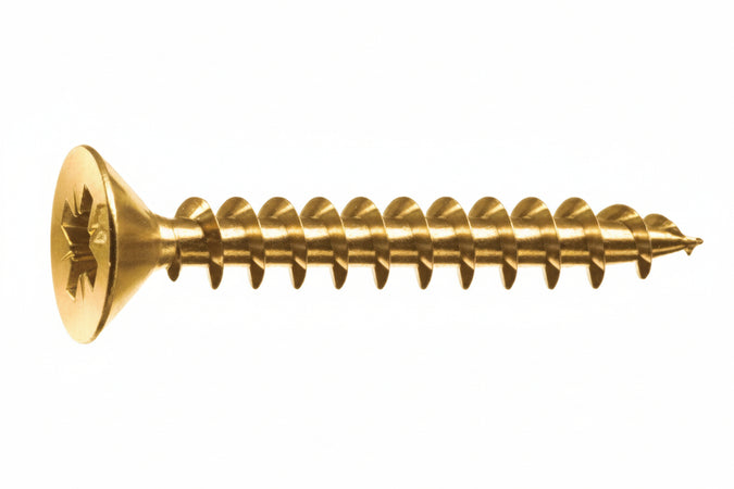Viti Panel-Vit Testa Svasata Piana Acciaio Ottonato- - Ø Mm.4X20 - 500 Pezzi Mustad