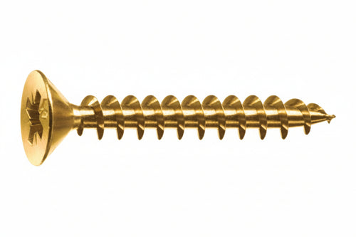 Viti Panel-Vit Testa Svasata Piana Acciaio Ottonato- - Ø Mm.4X25 - 500 Pezzi Mustad