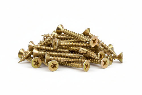 Viti Panel-Vit Testa Svasata Piana Acciaio Ottonato- - Ø Mm.4X30 - 500 Pezzi Mustad