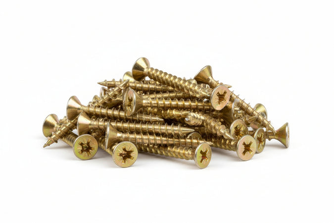Viti Panel-Vit Testa Svasata Piana Acciaio Ottonato- - Ø Mm.4X30 - 500 Pezzi Mustad