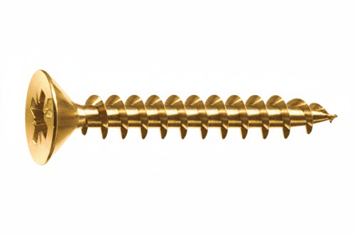 Viti Panel-Vit Testa Svasata Piana Acciaio Ottonato- - Ø Mm.5X40 - 500 Pezzi Mustad