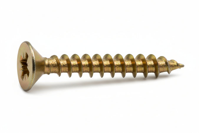 Viti Panel-Vit Testa Svasata Piana Acciaio Ottonato- - Ø Mm.5X80/70 - 200 Pezzi Mustad