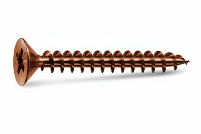 Viti Panel-Vit Testa Svasata Piana Acciaio Bronzato- - Ø Mm.3,5X25 - 500 Pezzi Mustad