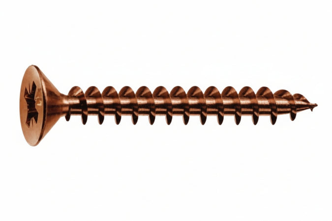 Viti Panel-Vit Testa Svasata Piana Acciaio Bronzato- - Ø Mm.4X25 - 500 Pezzi Mustad