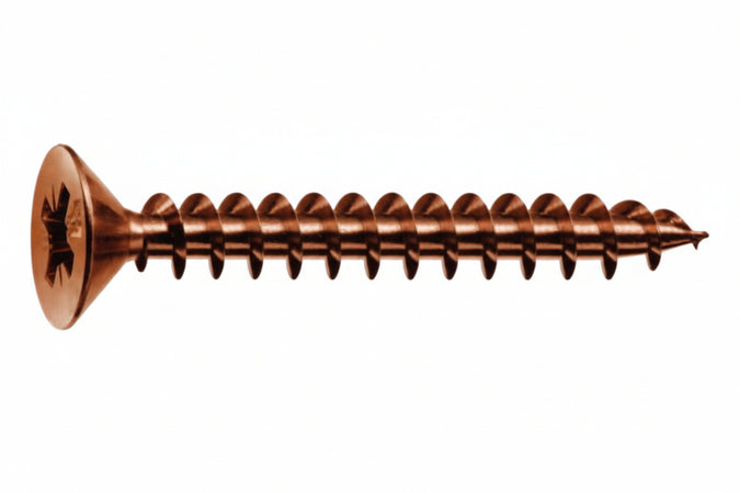 Viti Panel-Vit Testa Svasata Piana Acciaio Bronzato- - Ø Mm.4,5X60 - 200 Pezzi Mustad