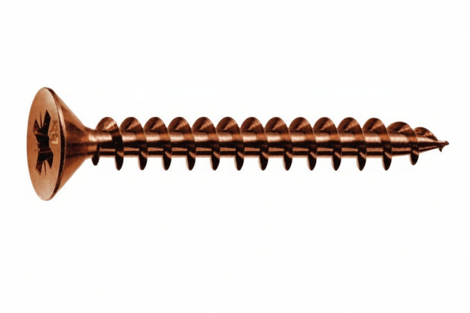 Viti Panel-Vit Testa Svasata Piana Acciaio Bronzato- - Ø Mm.5X45 - 200 Pezzi Mustad