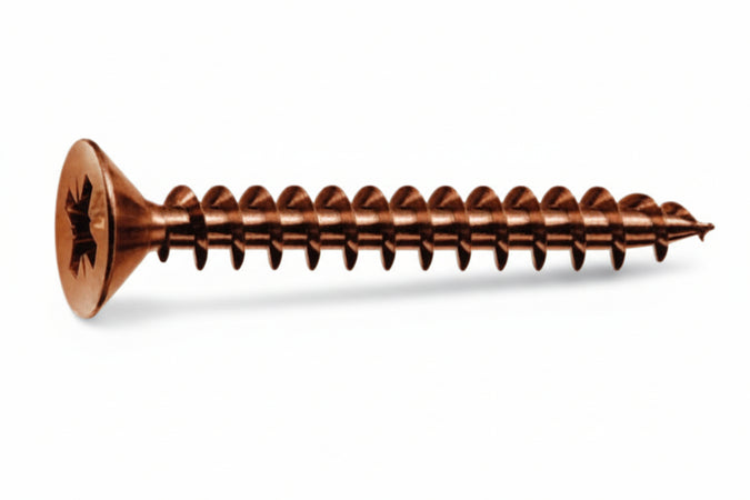 Viti Panel-Vit Testa Svasata Piana Acciaio Bronzato- - Ø Mm.5X90 Filetto Mm.63 - 200 Pezzi Mustad