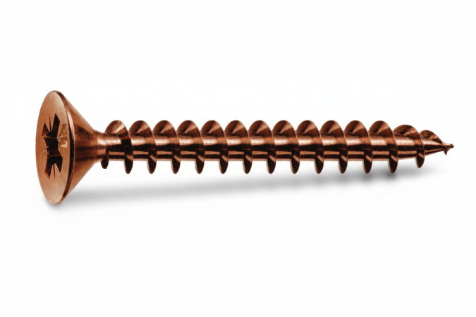 Viti Panel-Vit Testa Svasata Piana Acciaio Bronzato- - Ø Mm.5X100 Filetto Mm.70 - 200 Pezzi Mustad