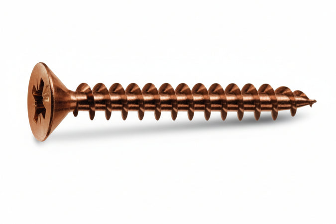 Viti Panel-Vit Testa Svasata Piana Acciaio Bronzato- - Ø Mm.5X120 Filetto Mm.70 - 100 Pezzi Mustad