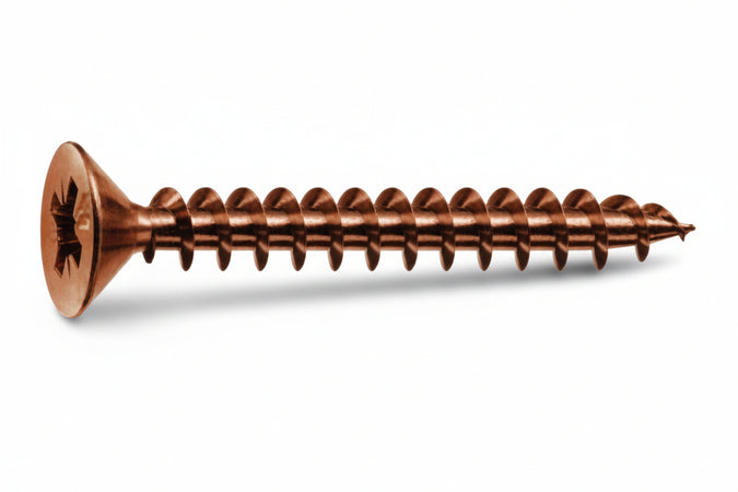 Viti Panel-Vit Testa Svasata Piana Acciaio Bronzato- - Ø Mm.6X70 - 200 Pezzi Mustad