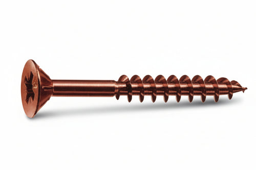 Viti Panel-Vit Pf Testa Svasata Piana Acciaio Bronzato- - Ø Mm.4X30 Filetto Mm.18 - 500 Pezzi Mustad