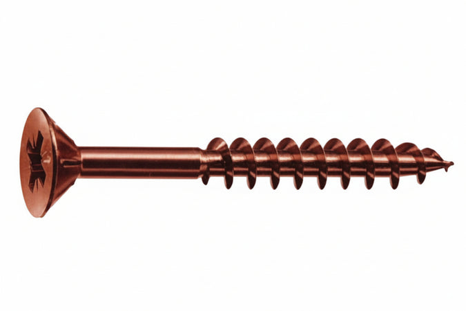 Viti Panel-Vit Pf Testa Svasata Piana Acciaio Bronzato- - Ø Mm.4X50 Filetto Mm.30 - 500 Pezzi Mustad