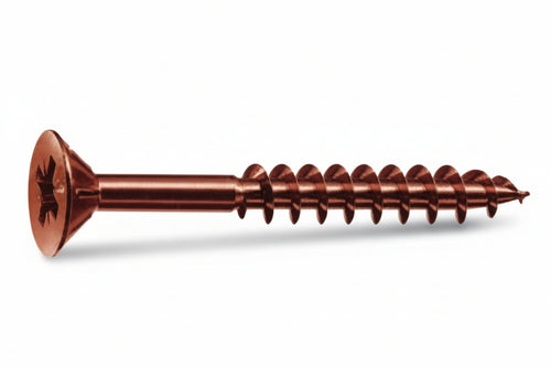 Viti Panel-Vit Pf Testa Svasata Piana Acciaio Bronzato- - Ø Mm.4,5X70 Filetto Mm.43 - 200 Pezzi Mustad