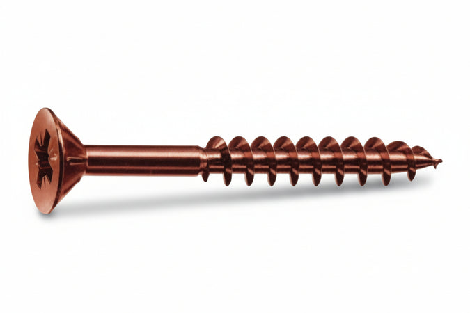 Viti Panel-Vit Pf Testa Svasata Piana Acciaio Bronzato- - Ø Mm.6X80 Filetto Mm.70 - 200 Pezzi Mustad