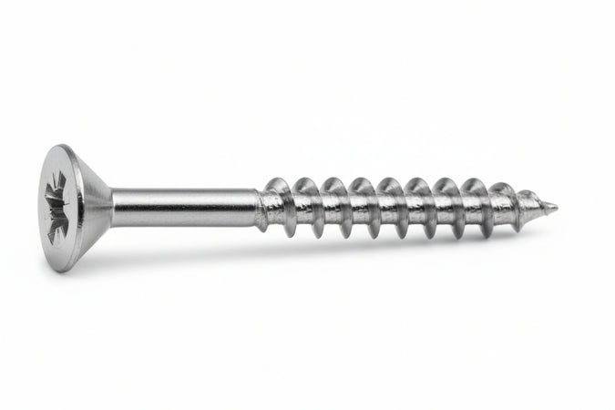 Viti Panel-Vit Pf Testa Svasata Piana Acciaio Chromiting- - Ø Mm.3,5X40 Filetto Mm.25 - 500 Pezzi Mustad