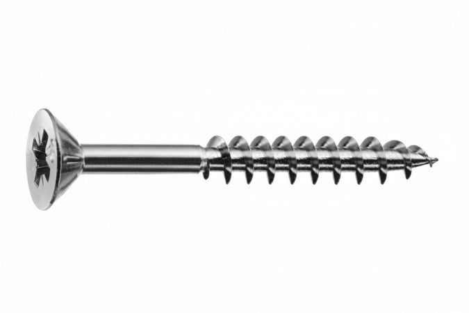 Viti Panel-Vit Pf Testa Svasata Piana Acciaio Chromiting- - Ø Mm.4X30 Filetto Mm.18 - 500 Pezzi Mustad