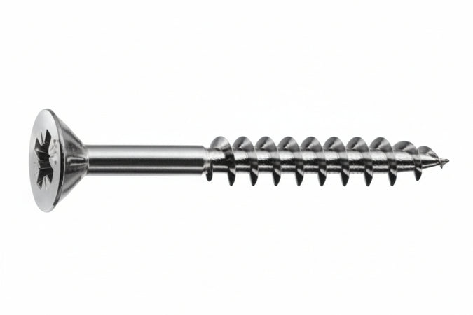 Viti Panel-Vit Pf Testa Svasata Piana Acciaio Chromiting- - Ø Mm.4X50 Filetto Mm.30 - 500 Pezzi Mustad