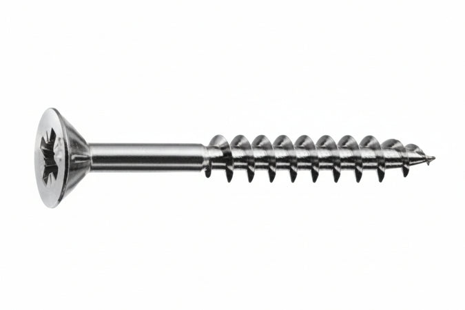 Viti Panel-Vit Pf Testa Svasata Piana Acciaio Chromiting- - Ø Mm.4,5X45 Filetto Mm.28 - 500 Pezzi Mustad