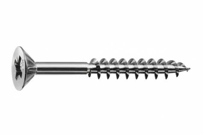Viti Panel-Vit Pf Testa Svasata Piana Acciaio Chromiting- - Ø Mm.4,5X50 Filetto Mm.30 - 200 Pezzi Mustad