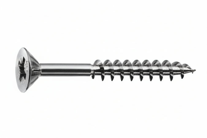 Viti Panel-Vit Pf Testa Svasata Piana Acciaio Chromiting- - Ø Mm.4,5X60 Filetto Mm.34 - 200 Pezzi Mustad
