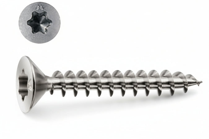 Viti Panel-Vit Testa Svasata Piana Torx Acciaio Chromiting- - Ø Mm.3.5X20 - 500 Pezzi Mustad