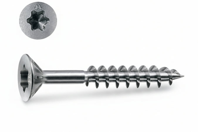 Viti Panel-Vit Pv Testa Svasata Piana Torx Acciaio Chromiting- - Ø Mm.3.5X30 - 500 Pezzi Mustad