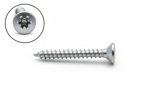 Viti Panel-Vit Pv Testa Svasata Piana Torx Acciaio Chromiting- - Ø Mm.4X35 - 500 Pezzi Mustad
